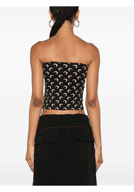 moon printed jersey bustier top black an beige MARINE SERRE | WTS011ACJER0001IT99